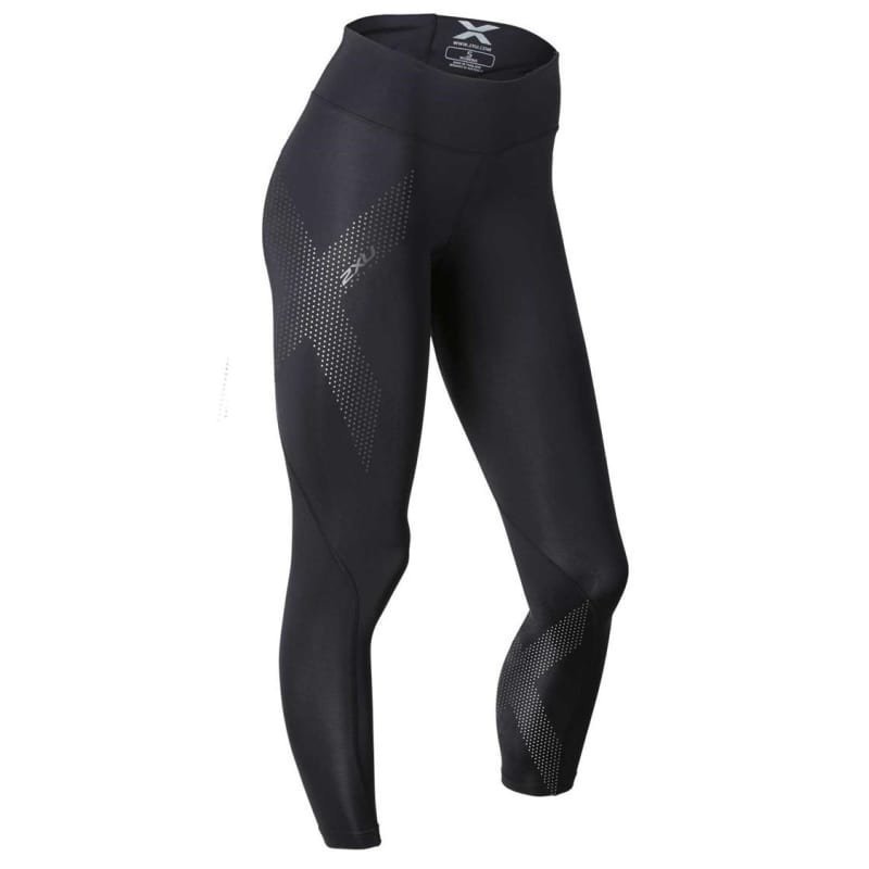 2XU Mid-Rise Compression Tights Women LT Black/Dotted Reflective