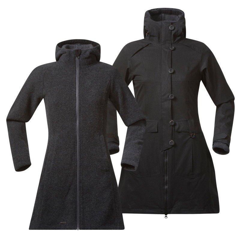 Bergans Bjerke 3in1 Lady Coat XL Outer:Black/Inner:SolidDkGrey