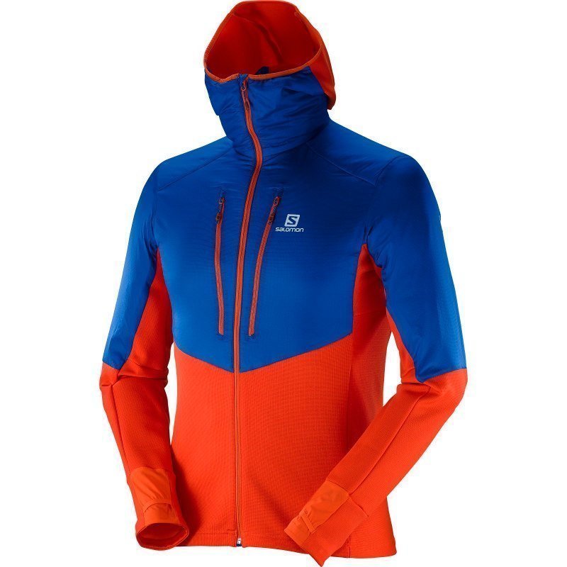 Salomon Drifter Air Mid Hoodie M M Vivid Orangeblue Yonder