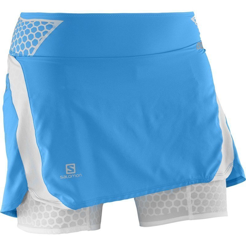 Salomon S-Lab Exo Twinskin Skort W XL Blue Line / White