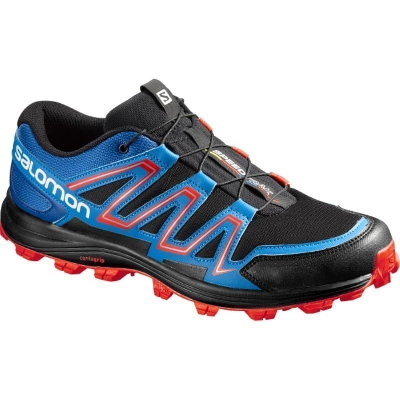 Salomon Speedtrak UK 10.5/EU 45 1/3 Black / Blue Yonder / Lava Ora